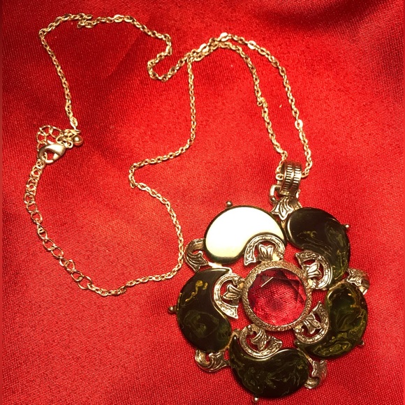 Vintage Arthur Pepper “Art” Silver and Green swirl pendant/necklace - Picture 11 of 13